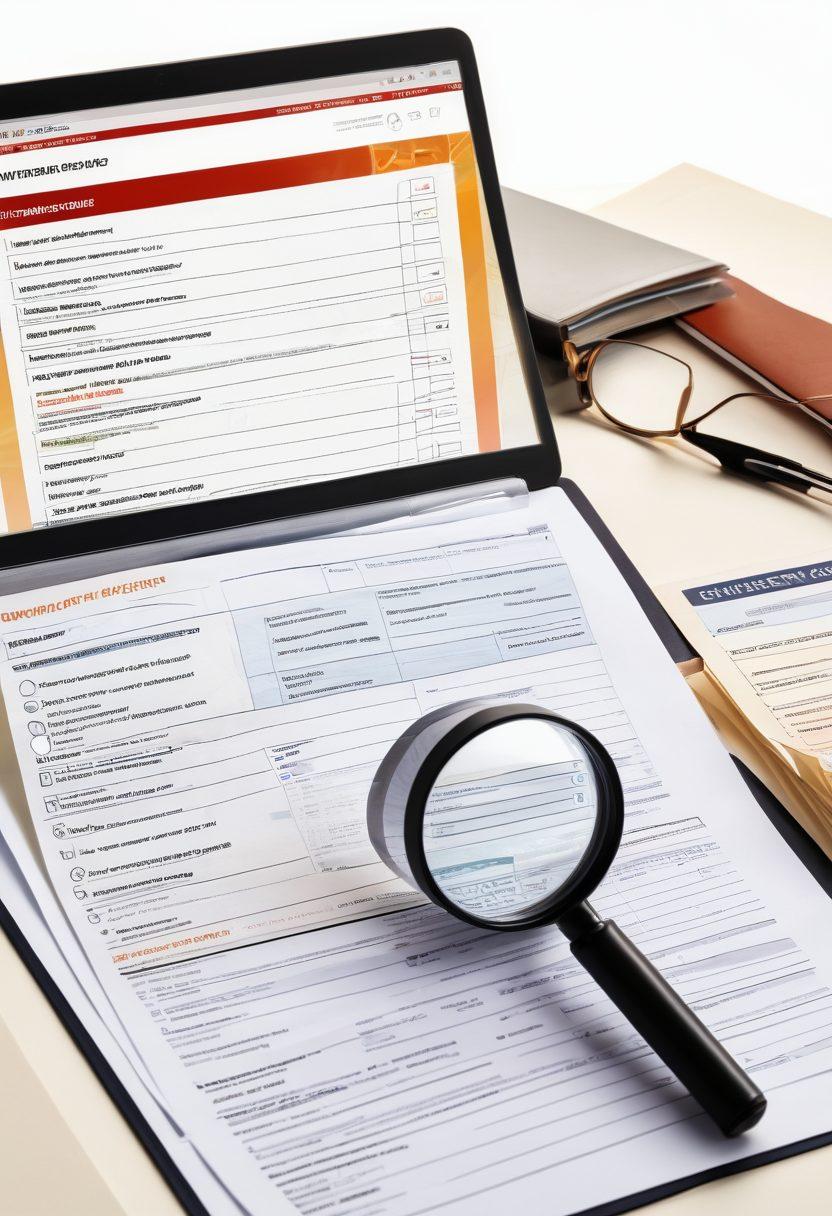 A magnifying glass hovering over various documents and a computer screen displaying a digital checklist, symbolizing thorough background checks. In the background, silhouettes of diverse professionals engaged in discussions, highlighting the employment aspect. Warm and inviting colors to evoke trust and professionalism. super-realistic. vibrant colors. clean white background.
